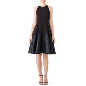 Black Shimmer Jacquard Skirt Fit and Flare Dress✨